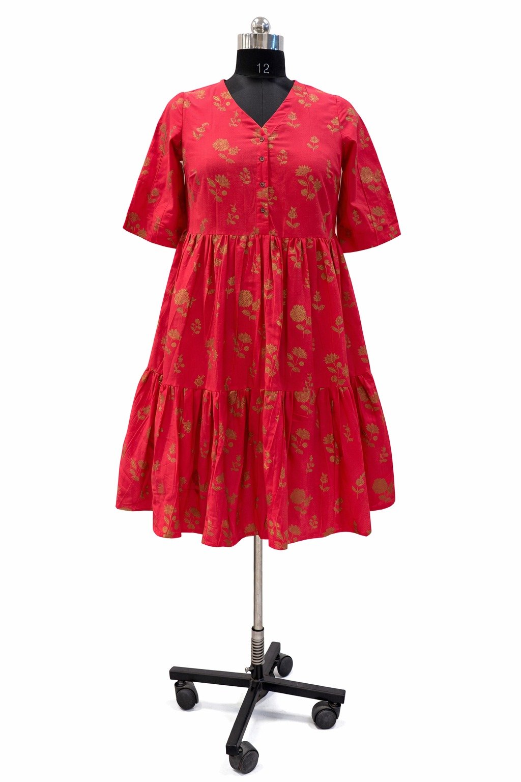 Coral print tunic dress - custom apparel production Jaipur